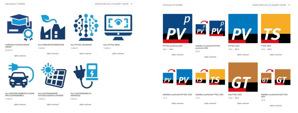 E_SHOP kategorie Kurzy a vzdělávání a SW licence