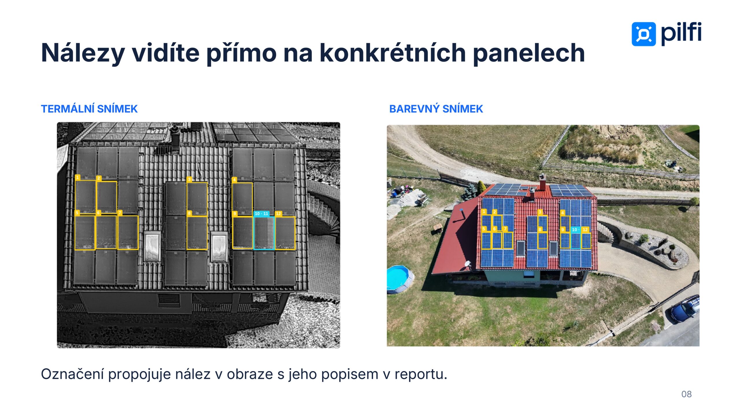 Kontrola panelů s odborným vyhodnocením. PILFI pro Vaše zakázky do 50 kWp.
